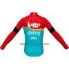 Wielershirt 2023 Lotto Dstny Lange Mouw Rood Geel Azuur